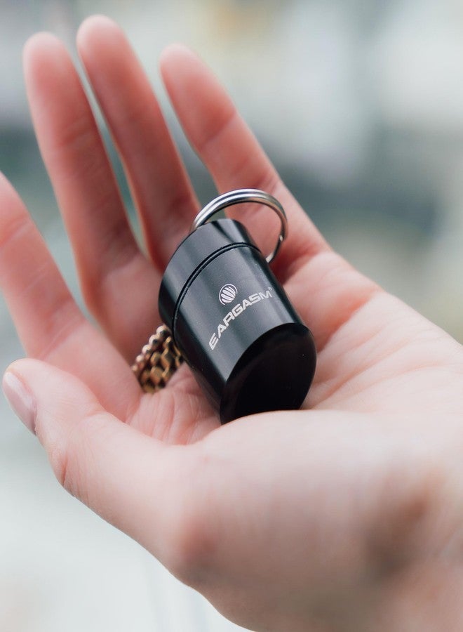 Eargasm Keychain Earplug Travel Carrying Case - Convenient Metal Waterproof Keychain Container Perfect for Traveling with Ear-Plugs, Pills, Medicine and Small Items On-The-Go - Black, 1.06 in x 1.6 in - Image 2
